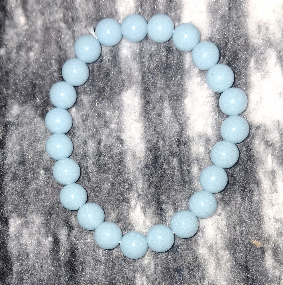 Blue Gemstone Beaded Bracelet with Polished Finish